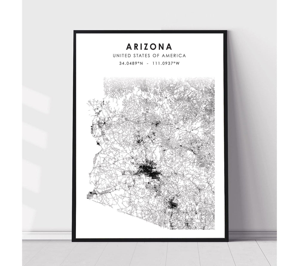Arizona, United States Scandinavian Style Map Print 