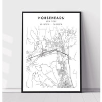 Horseheads, New York Scandinavian Map Print 