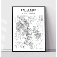 Castle Rock, Colorado Scandinavian Map Print 