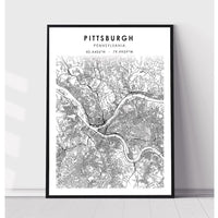 Pittsburgh, Pennsylvania Scandinavian Map Print 