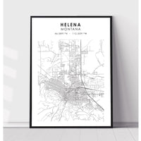 Helena, Montana Scandinavian Map Print 