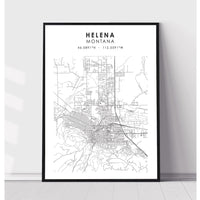 Helena, Montana Scandinavian Map Print 
