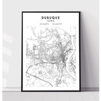Dubuque, Iowa Scandinavian Map Print 