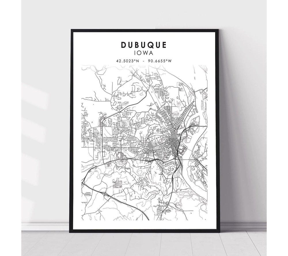 Dubuque, Iowa Scandinavian Map Print 