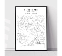 
              Blind River, Ontario Scandinavian Style Map Print 
            