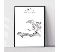 Haiti Scandinavian Style Map Print 