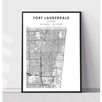 Fort Lauderdale, Florida Scandinavian Map Print 
