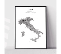
              Italy Scandinavian Style Map Print 
            