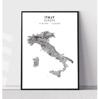 Italy Scandinavian Style Map Print 