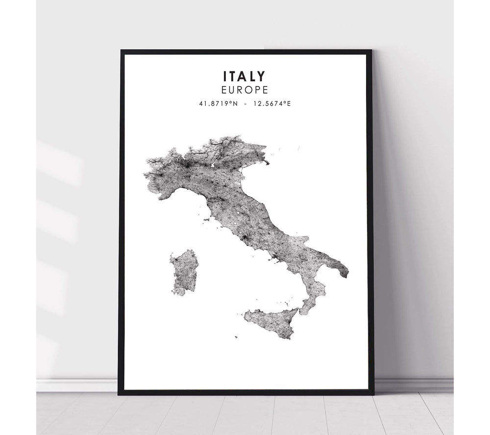 Italy Scandinavian Style Map Print 