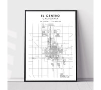 
              El Centro, California Scandinavian Map Print 
            