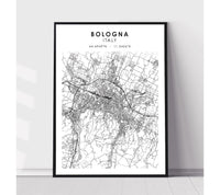 
              Bologna, Italy Scandinavian Style Map Print 
            