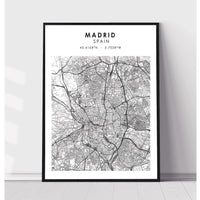 Madrid, Spain Scandinavian Style Map Print 