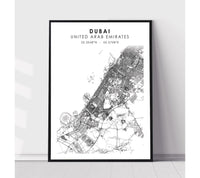 
              Dubai United Arab Emirates Scandinavian Style Map Print 
            