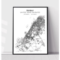 Dubai United Arab Emirates Scandinavian Style Map Print 