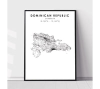 
              Dominican Republic Scandinavian Style Map Print 
            