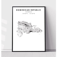 Dominican Republic Scandinavian Style Map Print 