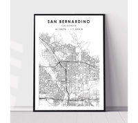 
              San Bernardino, California Scandinavian Map Print 
            