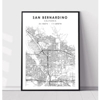 San Bernardino, California Scandinavian Map Print 