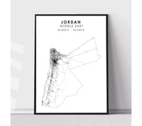 
              Jordan Scandinavian Style Map Print 
            