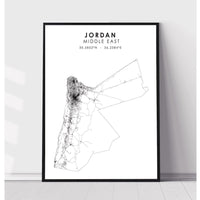 Jordan Scandinavian Style Map Print 