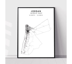 Jordan Scandinavian Style Map Print 