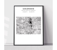
              Colorado, United States Scandinavian Style Map Print 
            