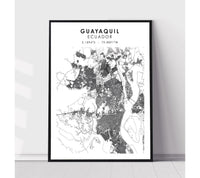 
              Guayaquil, Ecuador Scandinavian Style Map Print 
            