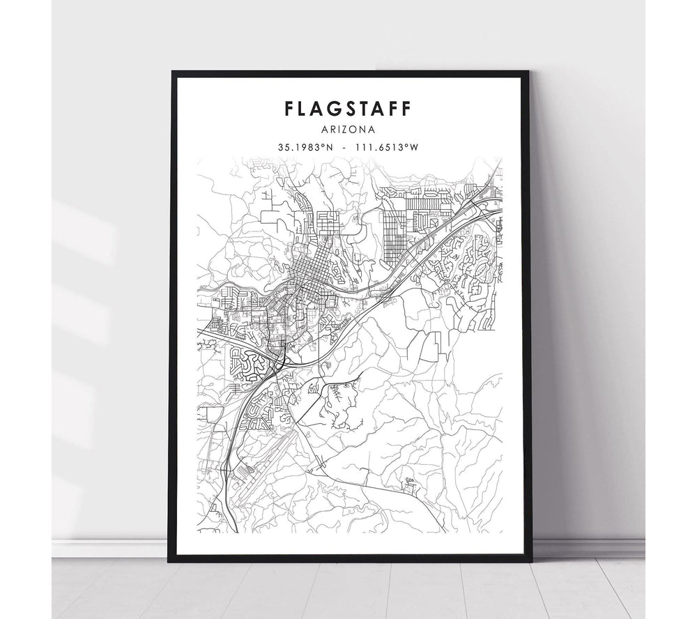 Flagstaff, Arizona Scandinavian Map Print 