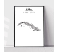 
              Cuba Scandinavian Style Map Print 
            