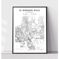 El Dorado Hills, California Scandinavian Map Print 
