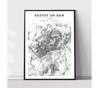 
              Rostov-on-Don, Russia Scandinavian Style Map Print 
            