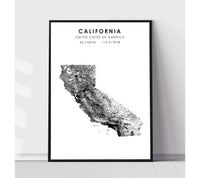 
              California, United States Scandinavian Style Map Print 
            