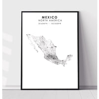 Mexico Scandinavian Style Map Print 