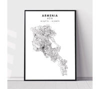 
              Armenia, Asia Scandinavian Style Map Print 
            