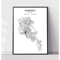 Armenia, Asia Scandinavian Style Map Print 