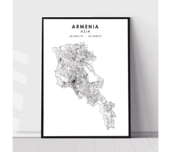 Armenia, Asia Scandinavian Style Map Print 