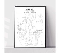 
              Crump, Tennessee Scandinavian Map Print 
            