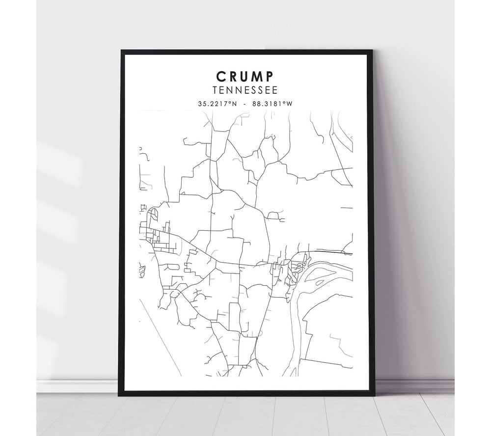 Crump, Tennessee Scandinavian Map Print 