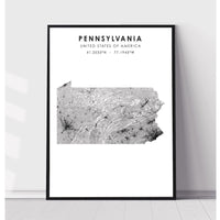 Pennsylvania, United States Scandinavian Style Map Print 