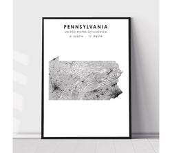 Pennsylvania, United States Scandinavian Style Map Print 