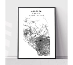Alberta, Canada Scandinavian Style Map Print 