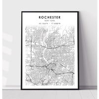 Rochester, New York Scandinavian Map Print 
