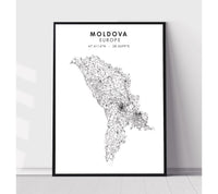 
              Moldova Scandinavian Style Map Print 
            