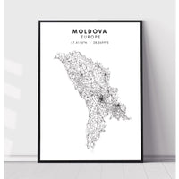 Moldova Scandinavian Style Map Print 