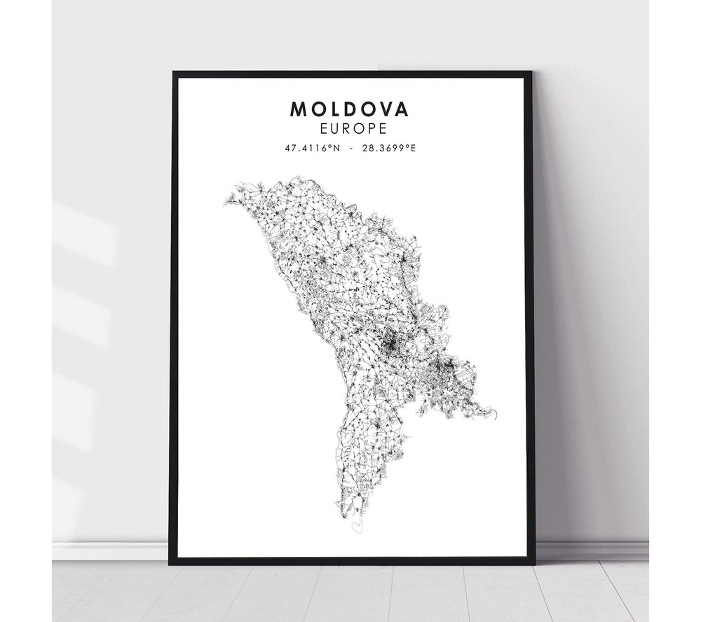 Moldova Scandinavian Style Map Print 