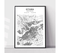 
              Ottawa, Ontario Scandinavian Style Map Print 
            