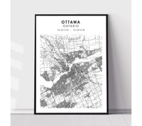 
              Ottawa, Ontario Scandinavian Style Map Print 
            