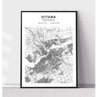 Ottawa, Ontario Scandinavian Style Map Print 