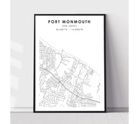 
              Port Monmouth, New Jersey Scandinavian Map Print 
            